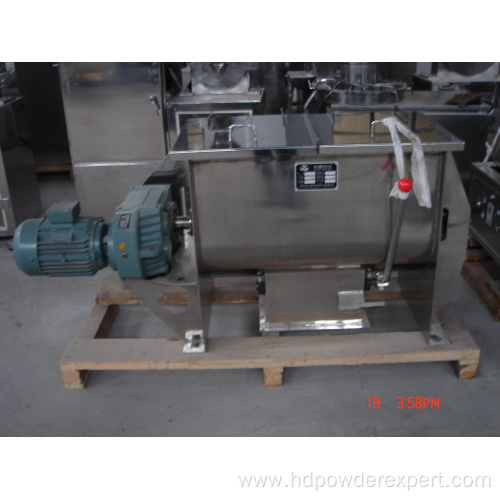 Horizontal industrial powder and liquid ribbon mixer machine